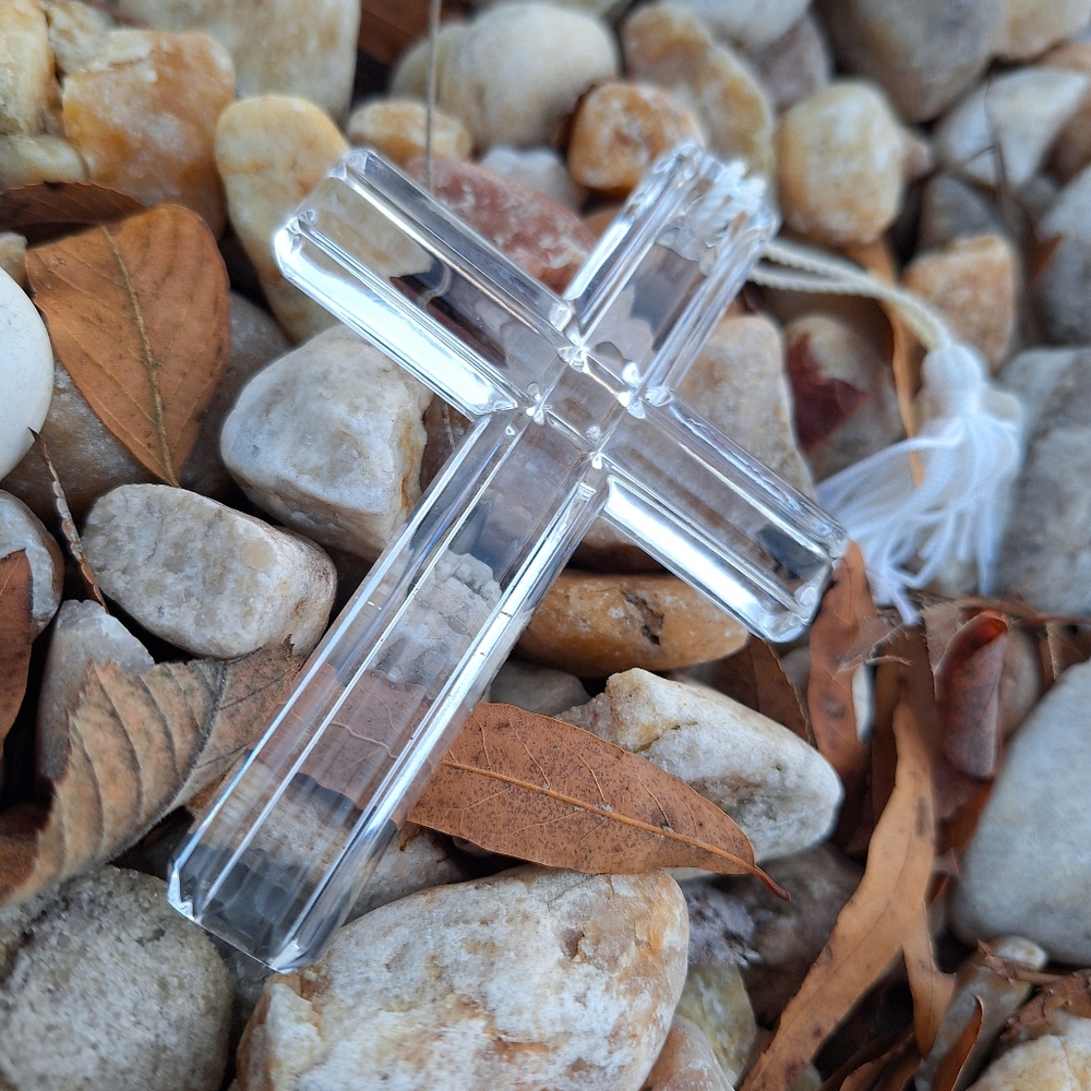 Crystal Cross Waterford Crystal Pendant Large Christmas Gifts Religious Ribbon - Picture 8 of 10